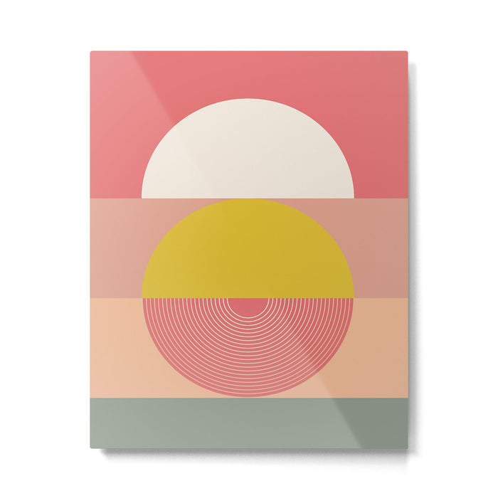 Mid Mod Geometry Abstract 1/2 - Peach Fuzz Metal Print Gallery Image 1