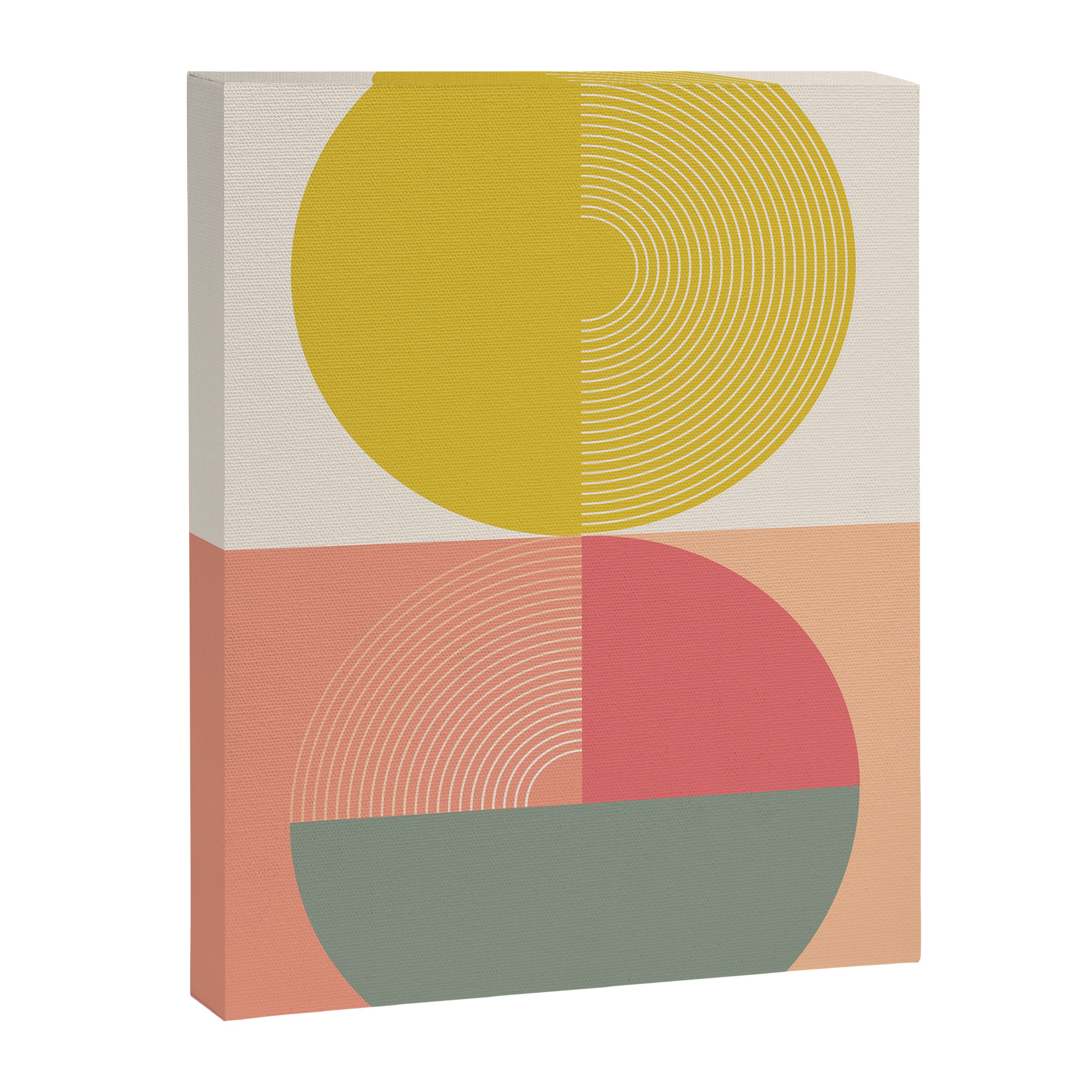 Mid Mod Geometry Abstract 2/2 Peach Fuzz Canvas Print Gallery Image 6
