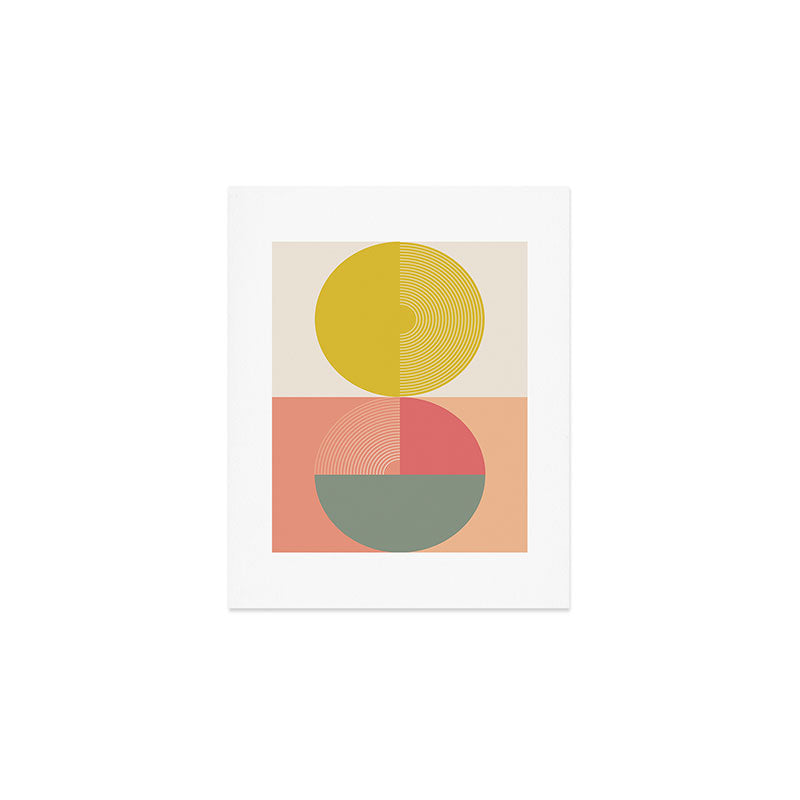 Mid Mod Geometry Abstract 2/2 Peach Fuzz Art Print Gallery Image 1