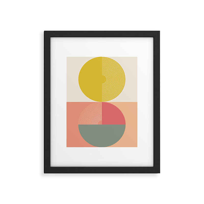 Mid Mod Geometry Abstract 2/2 Peach Fuzz Framed Art Print Gallery Image 5