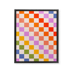 Mid Mod Rainbow Check pattern Framed Canvas Print Gallery Image 6