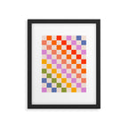 Mid Mod Rainbow Check pattern Framed Art Print Gallery Image 5