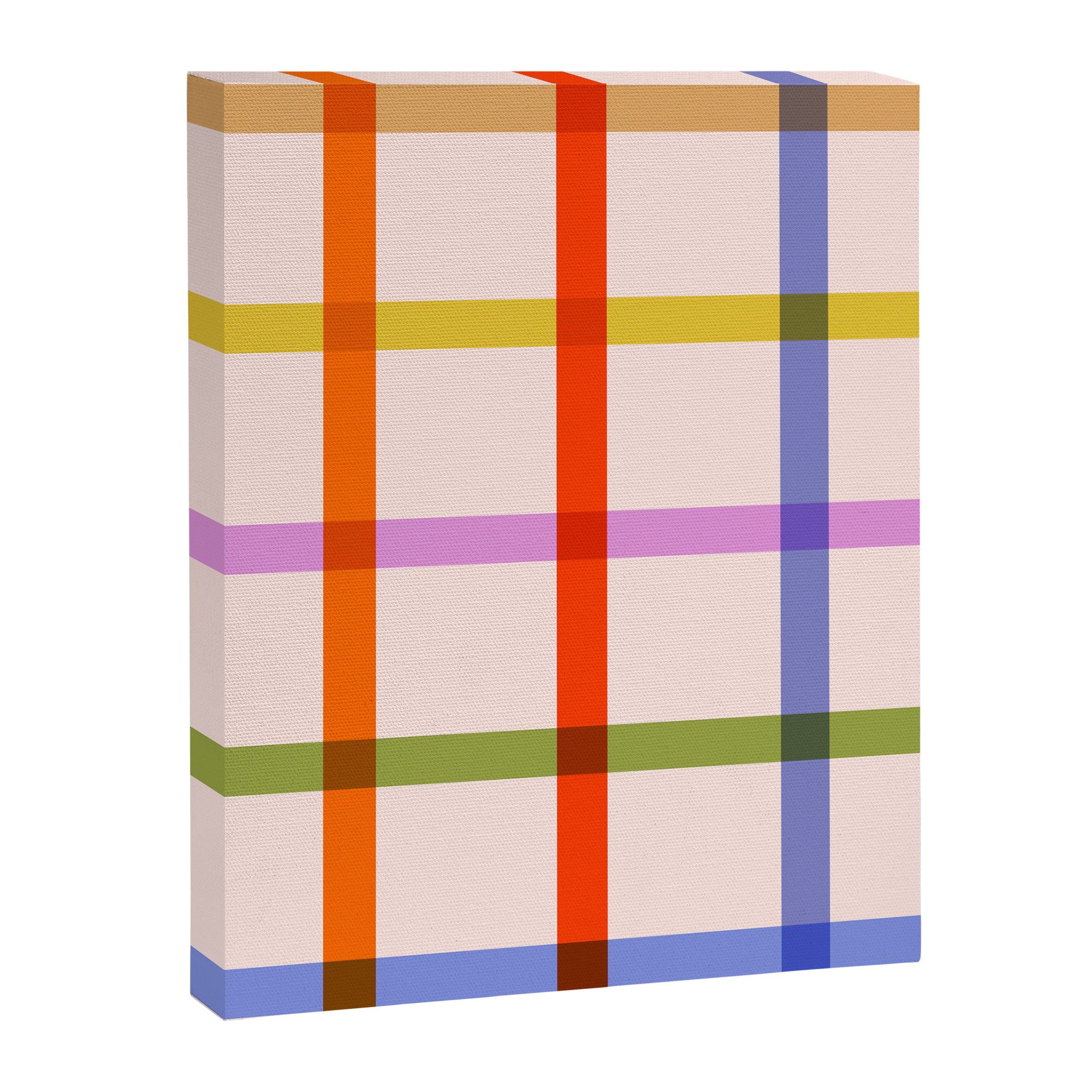 Mid Mod Rainbow Summer Gingham Check pattern Canvas Print Gallery Image 8