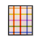 Mid Mod Rainbow Summer Gingham Check pattern Framed Canvas Print Gallery Image 8