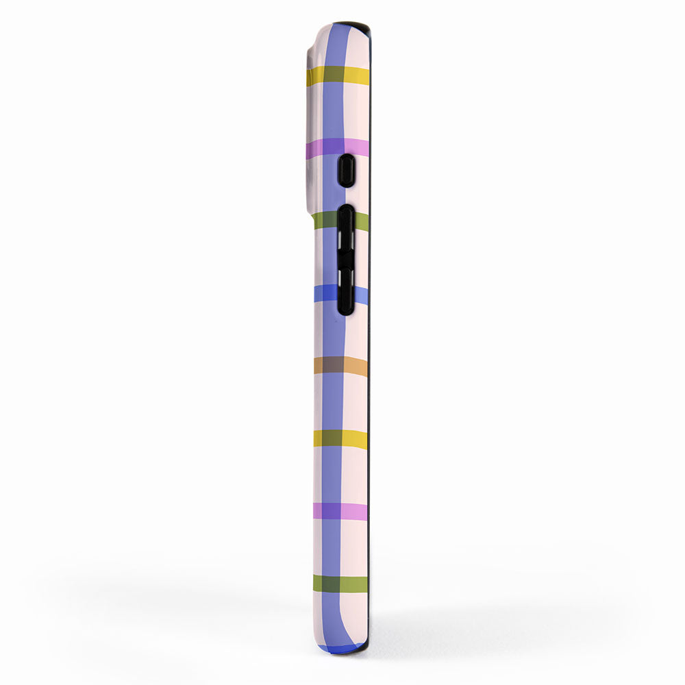 Mid Mod Rainbow Summer Gingham Check pattern iPhone Case Gallery Image 2