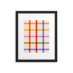 Mid Mod Rainbow Summer Gingham Check pattern Framed Art Print Gallery Image 6