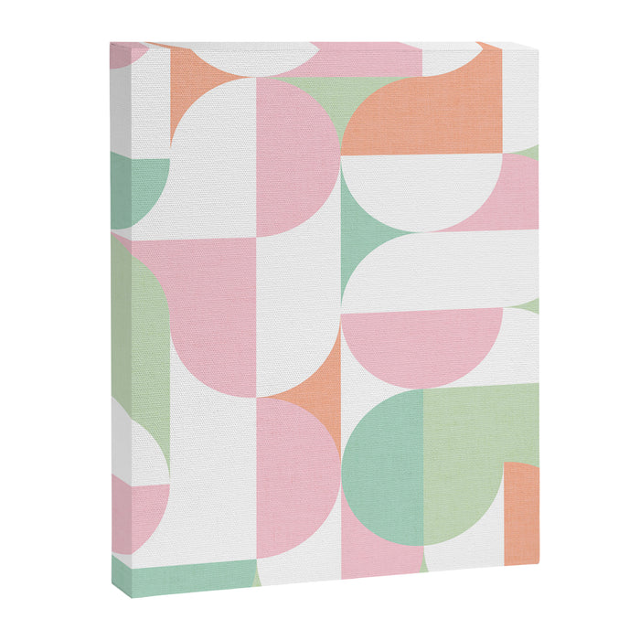 Mid-Mod geometric dots and shapes pattern - Pastel Candy Canvas Print Gallery Image 1