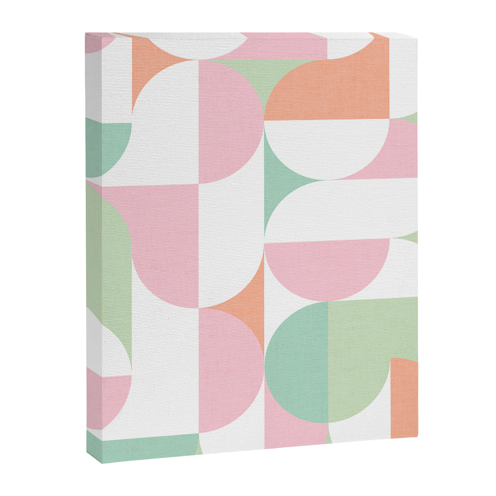 Mid-Mod geometric dots and shapes pattern - Pastel Candy Canvas Print Gallery Image 6