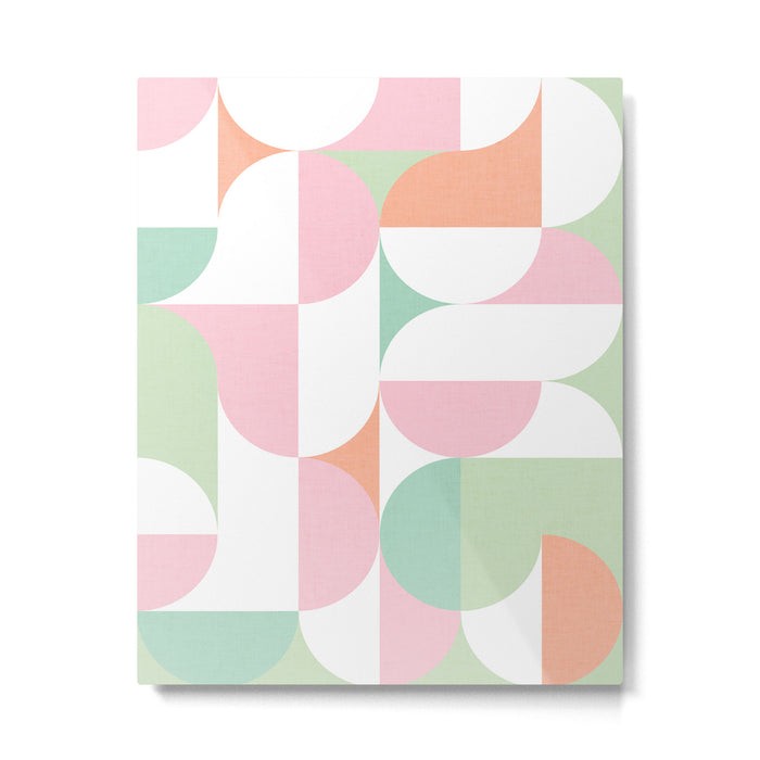 Mid-Mod geometric dots and shapes pattern - Pastel Candy Metal Print Gallery Image 1