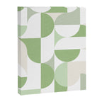 Mid-Mod geometric Sun and Moon pattern - tonal green pastels Canvas Print Gallery Image 6