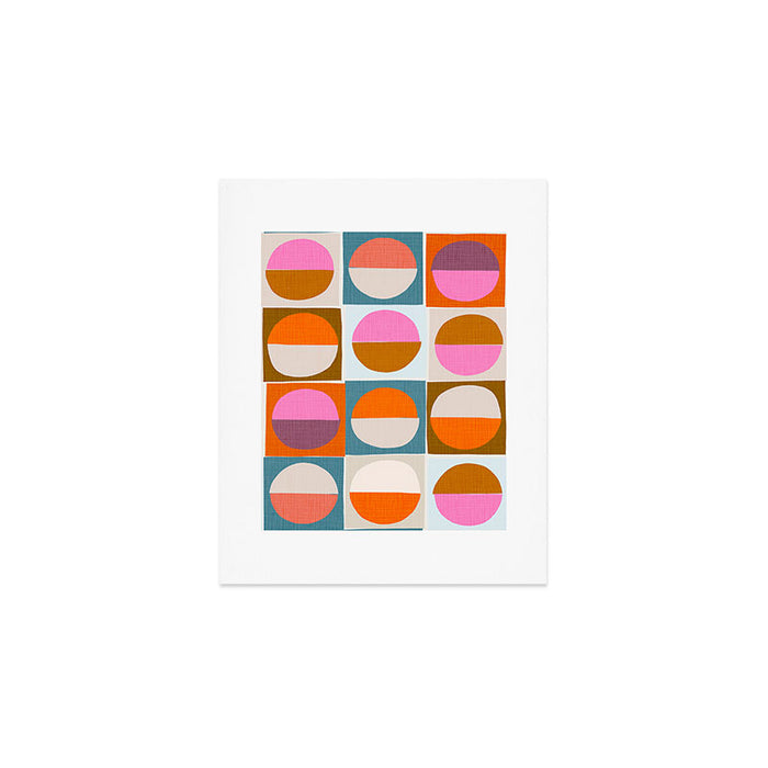 Mid-Mod Sun and Moon Pattern Collage Art Print Gallery Image 1
