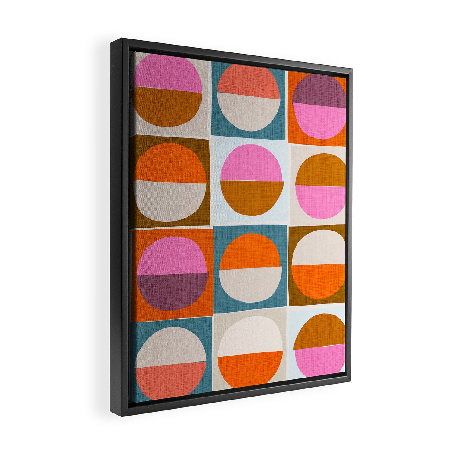 Mid-Mod Sun and Moon Pattern Collage Framed Canvas Print Gallery Image 2