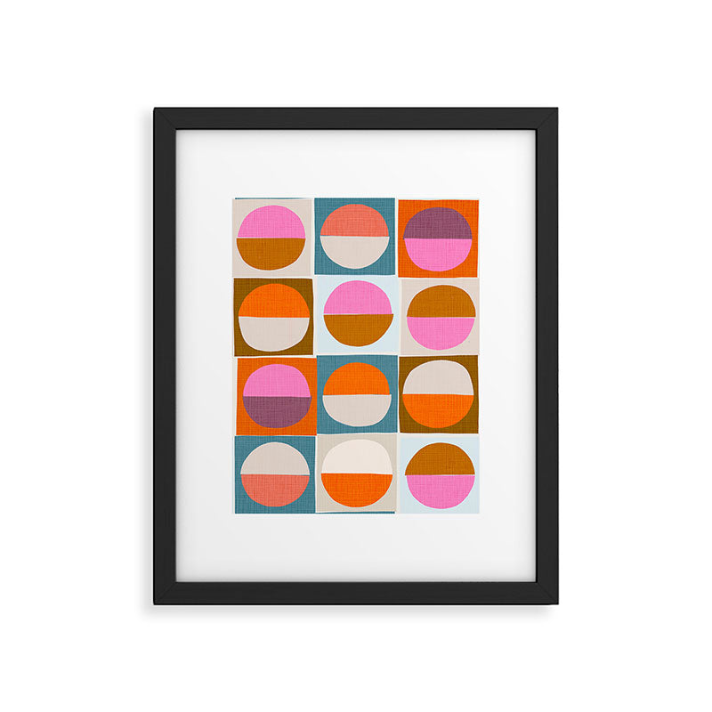 Mid-Mod Sun and Moon Pattern Collage Framed Art Print Gallery Image 5