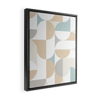 Mid-Mod Sun and Moon pattern - earthy grey blue pastels  Framed Canvas Print Gallery Image 2
