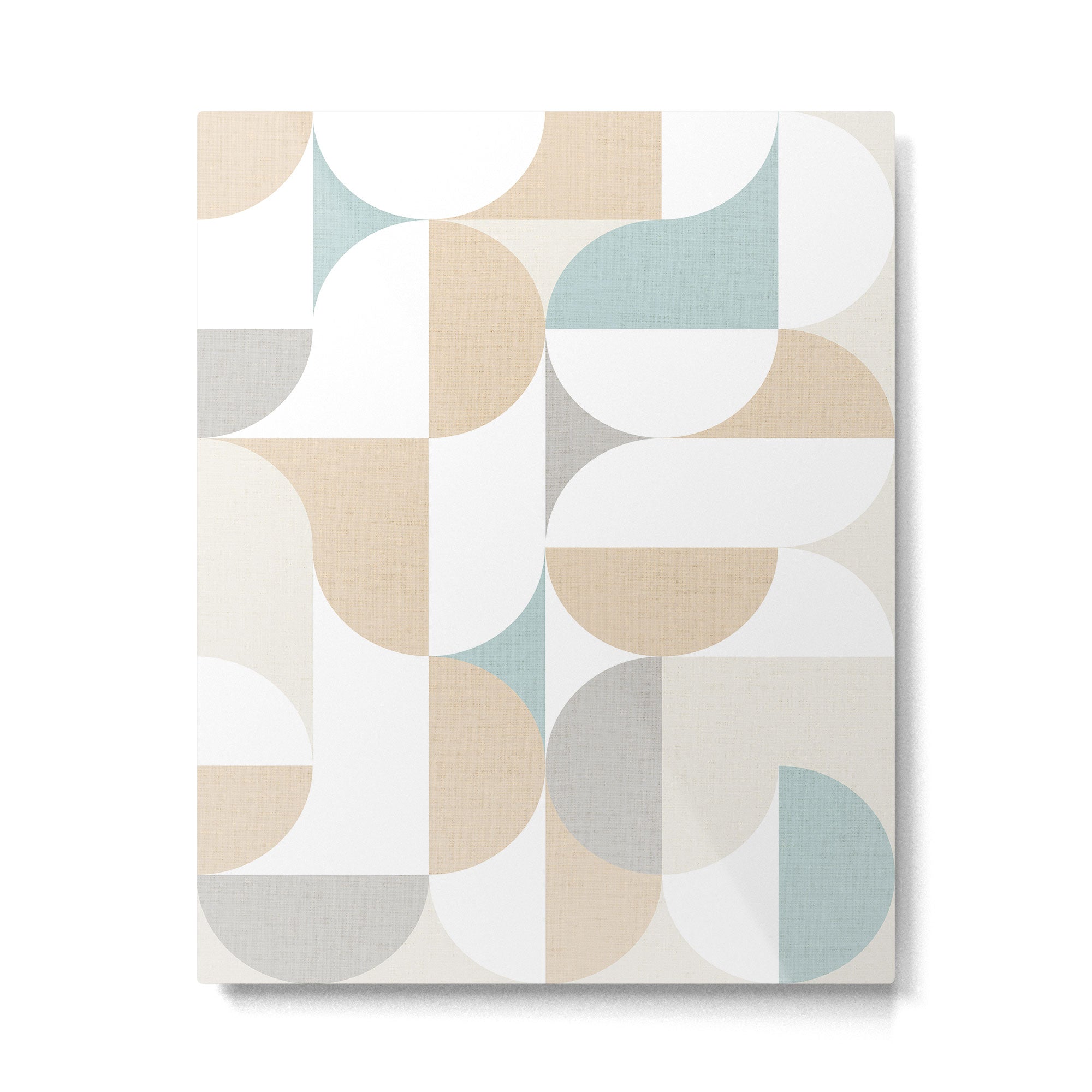 Mid-Mod Sun and Moon pattern - earthy grey blue pastels  Metal Print Gallery Image 4