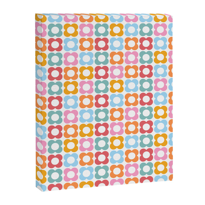 MINI DAISY FLOWER POWER PATTERN in candy PASTELS  Canvas Print Gallery Image 1