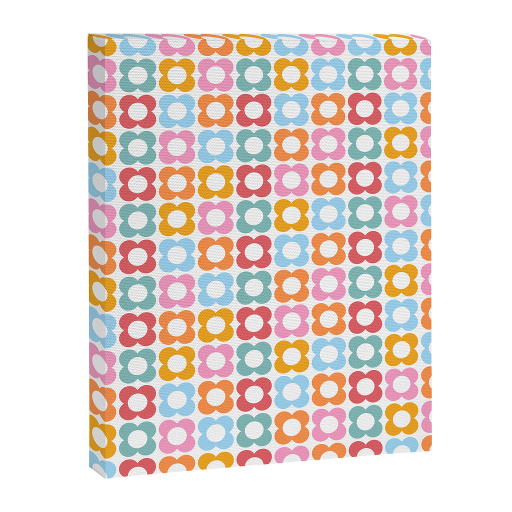 MINI DAISY FLOWER POWER PATTERN in candy PASTELS  Canvas Print Gallery Image 6