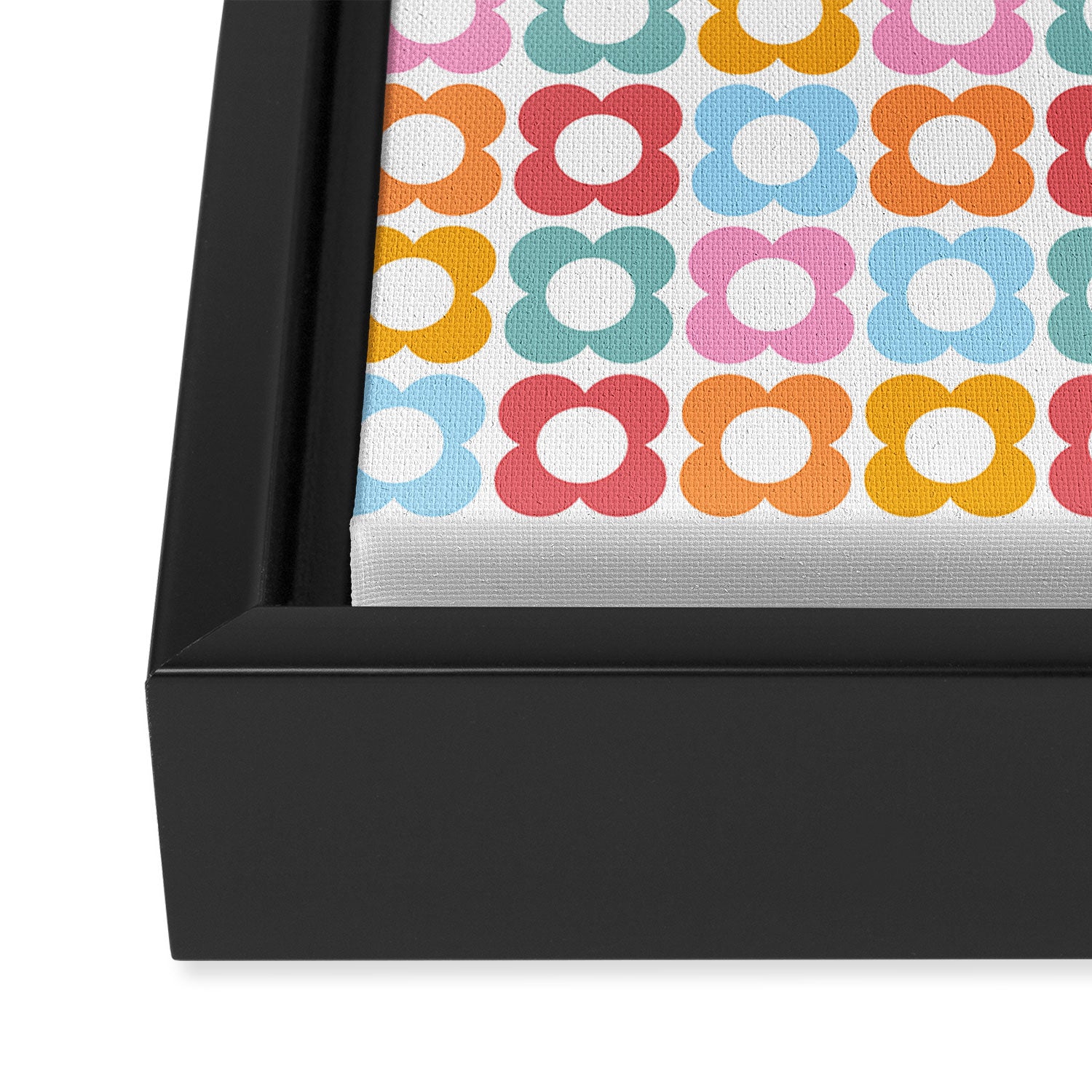 MINI DAISY FLOWER POWER PATTERN in candy PASTELS  Framed Canvas Print Gallery Image 3