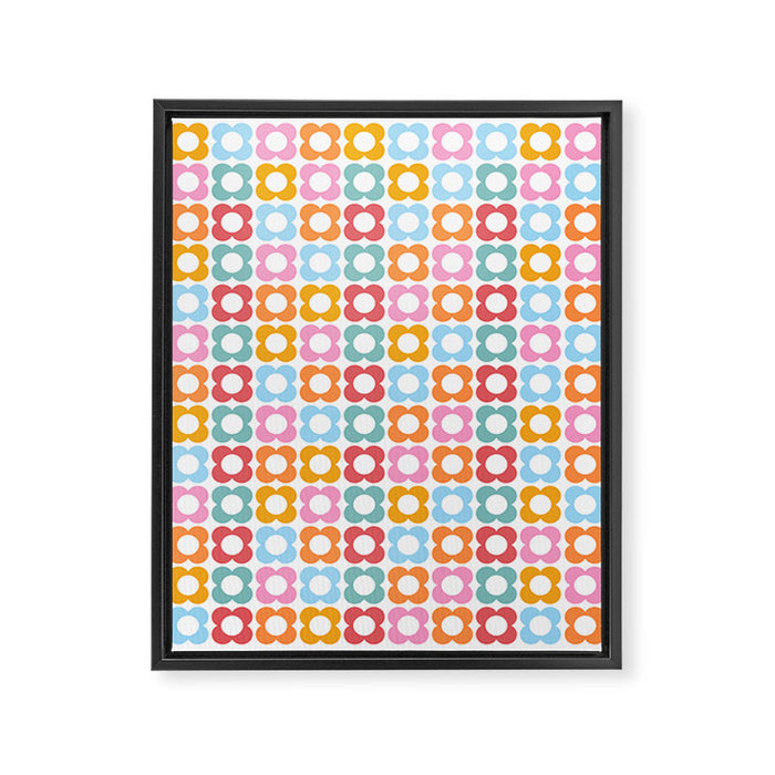 MINI DAISY FLOWER POWER PATTERN in candy PASTELS  Framed Canvas Print Gallery Image 1