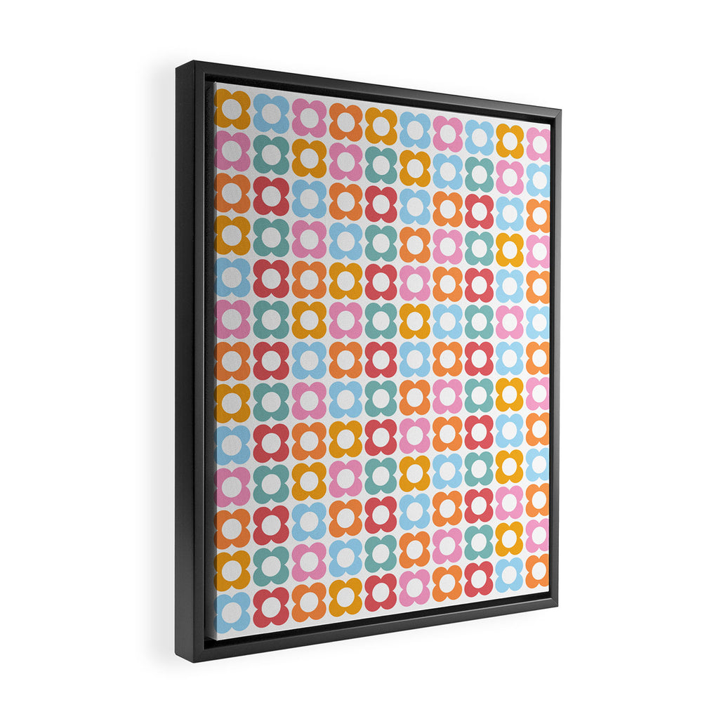 MINI DAISY FLOWER POWER PATTERN in candy PASTELS  Framed Canvas Print Gallery Image 2
