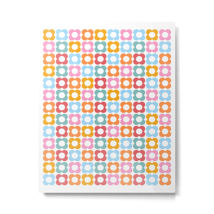MINI DAISY FLOWER POWER PATTERN in candy PASTELS  Metal Print Gallery Image 1