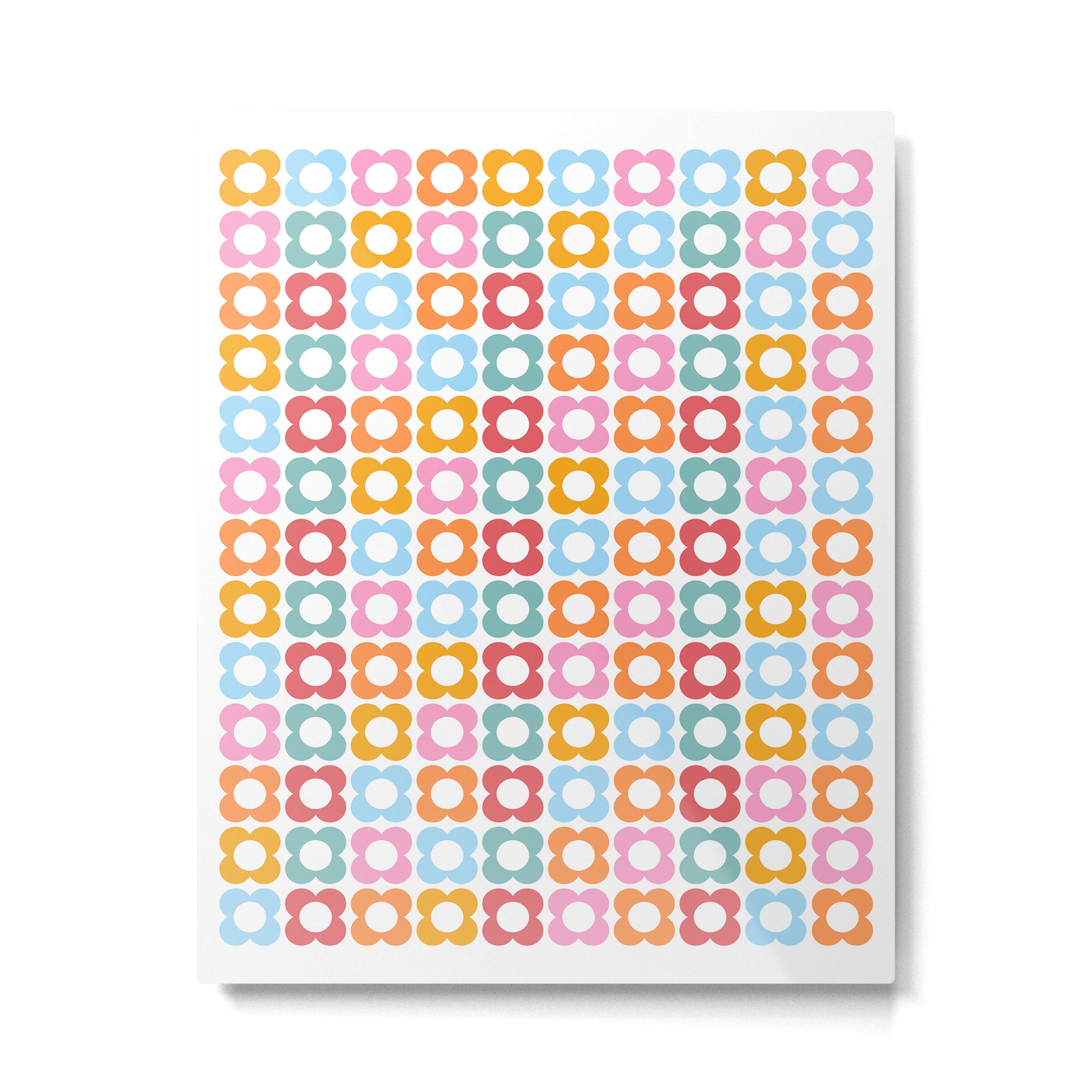 MINI DAISY FLOWER POWER PATTERN in candy PASTELS  Metal Print Gallery Image 4