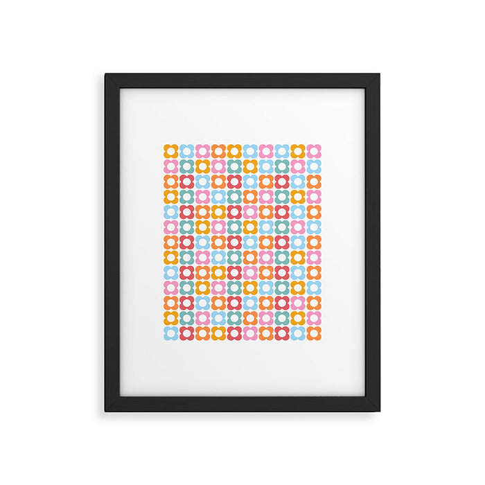 MINI DAISY FLOWER POWER PATTERN in candy PASTELS  Framed Art Print Gallery Image 1
