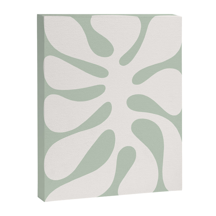 Minimal Abstract Matisse Monstera Pastel Sage Green 2/2 Canvas Print Gallery Image 1