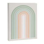Minimal Abstract Retro Spring Rainbow - Pastel sage green and Peach fuzz Canvas Print Gallery Image 6