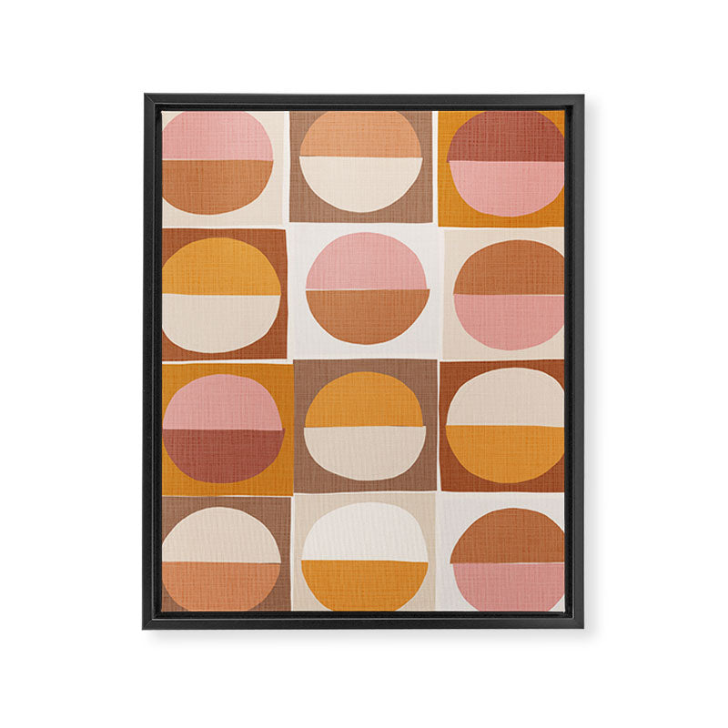 Minimal abstract sun and moon collage Framed Canvas Print Gallery Image 6