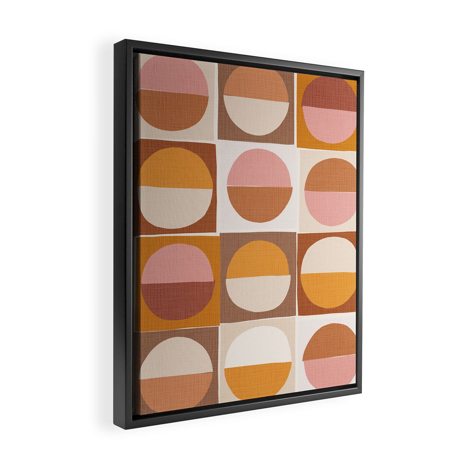 Minimal abstract sun and moon collage Framed Canvas Print Gallery Image 2