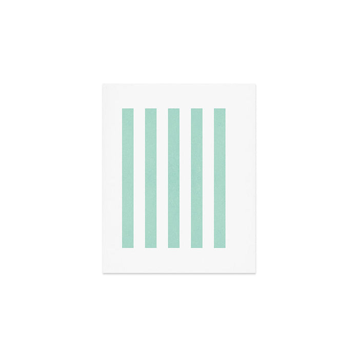 Minimal candy pastel stripes 1. mint and white Art Print Gallery Image 1