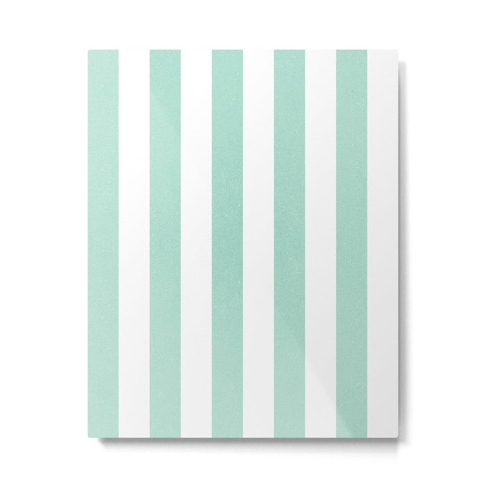 Minimal candy pastel stripes 1. mint and white Metal Print Gallery Image 1