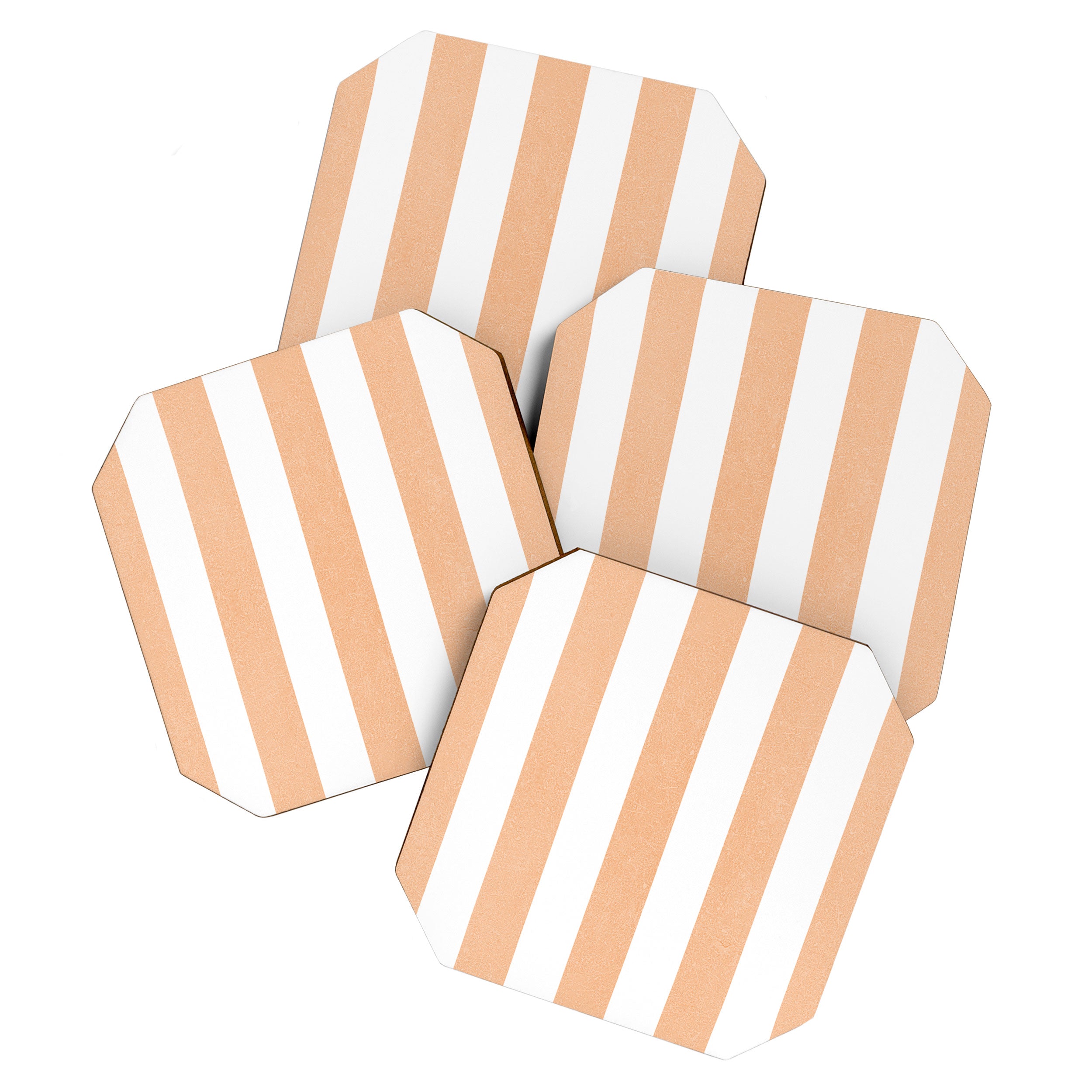 Minimal candy pastel stripes 2. Peach fuzz Coaster Gallery Image 1