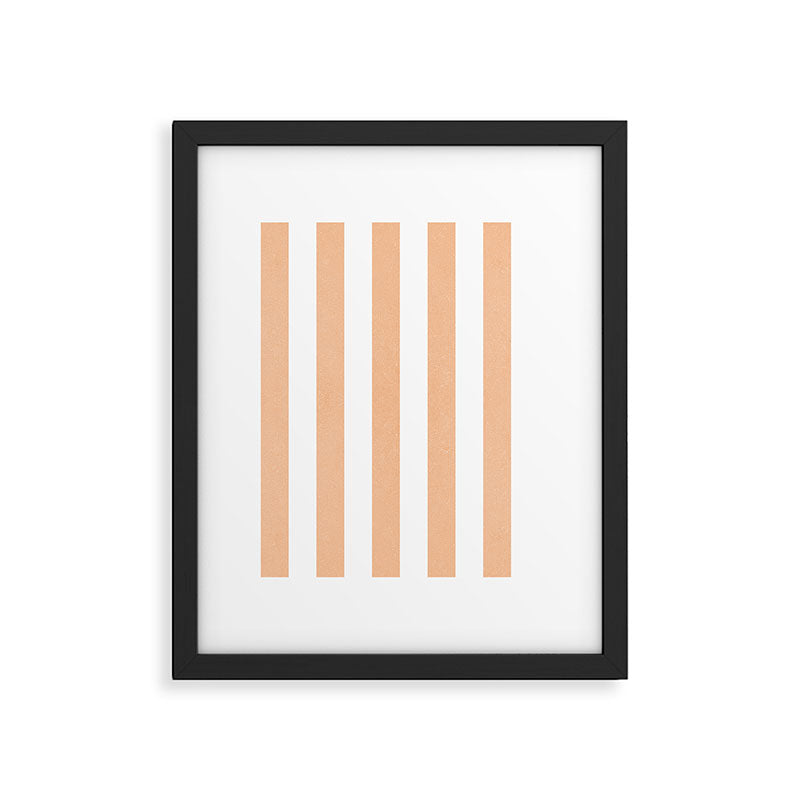 Minimal candy pastel stripes 2. Peach fuzz Framed Art Print Gallery Image 5