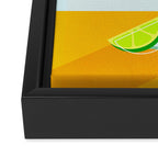 Minimal Gin Tonic cocktail illustration - Aqua Orange Framed Canvas Print Gallery Image 3