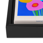 Minimal Matisse Floral Bouquet Poster on Azure Blue Framed Canvas Print Gallery Image 3