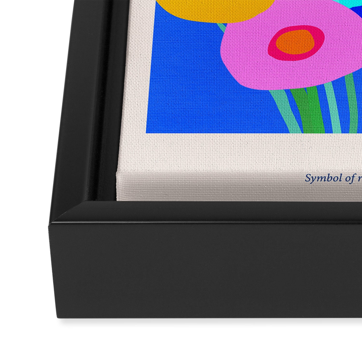 Minimal Matisse Floral Bouquet Poster on Azure Blue Framed Canvas Print Gallery Image 3