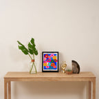 Minimal Matisse Floral Bouquet Poster on Azure Blue Framed Canvas Print Gallery Image 4