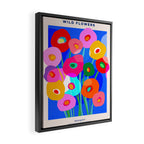 Minimal Matisse Floral Bouquet Poster on Azure Blue Framed Canvas Print Gallery Image 2