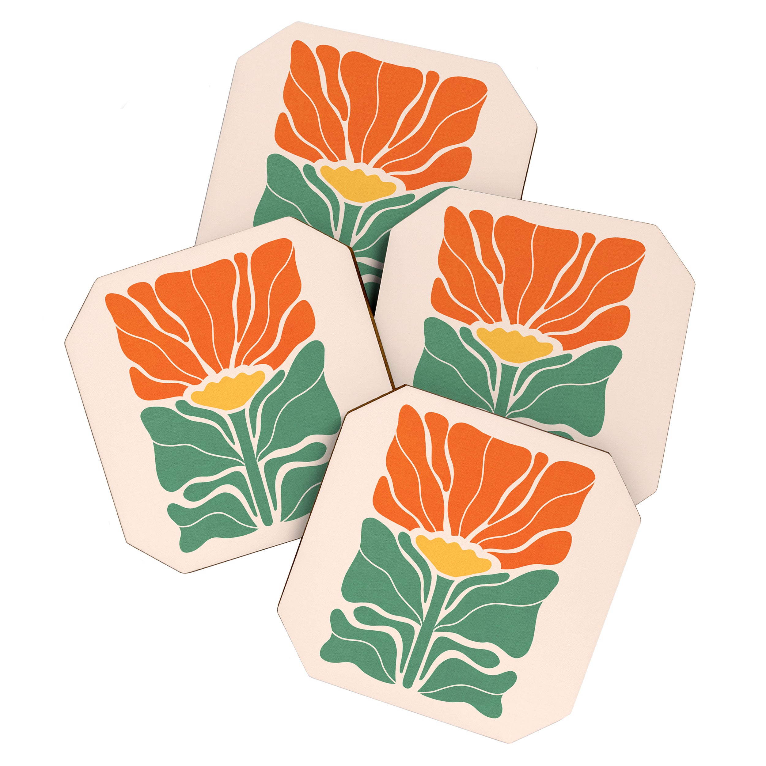 Modern Boho Art Nouveau Floral 1.1 Coaster Gallery Image 1