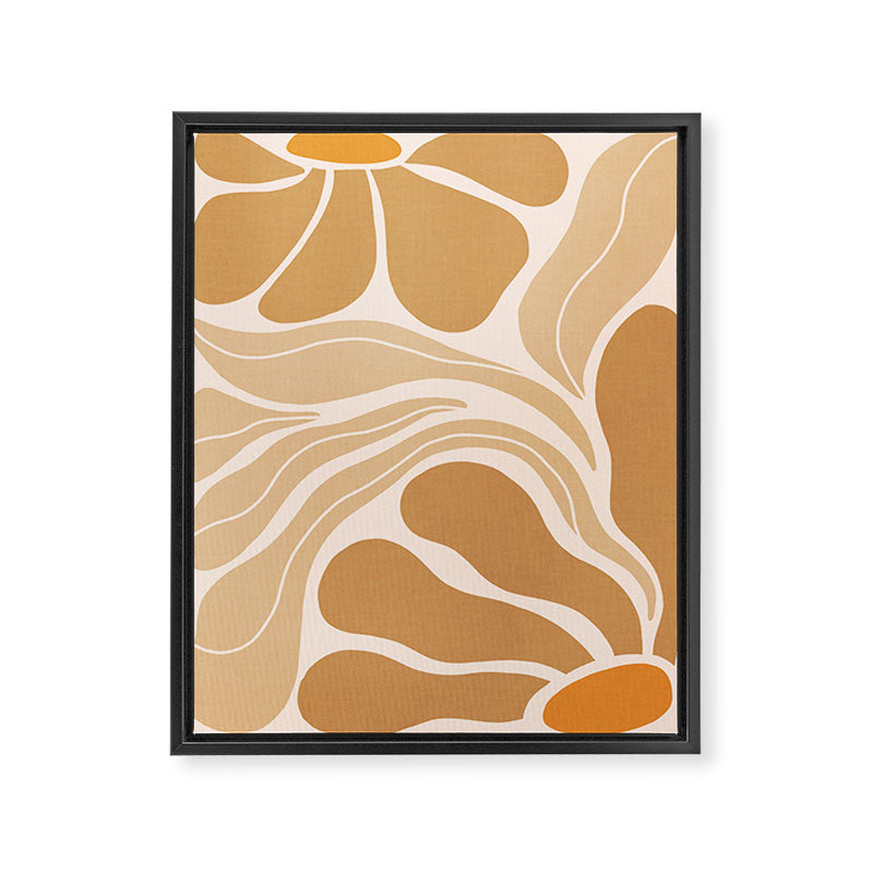 Modern Boho Art Nouveau Floral 2.3 Neutral Sand Framed Canvas Print Gallery Image 6
