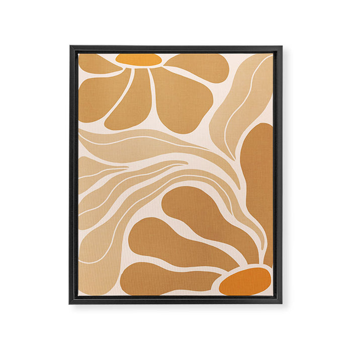 Modern Boho Art Nouveau Floral 2.3 Neutral Sand Framed Canvas Print Gallery Image 1