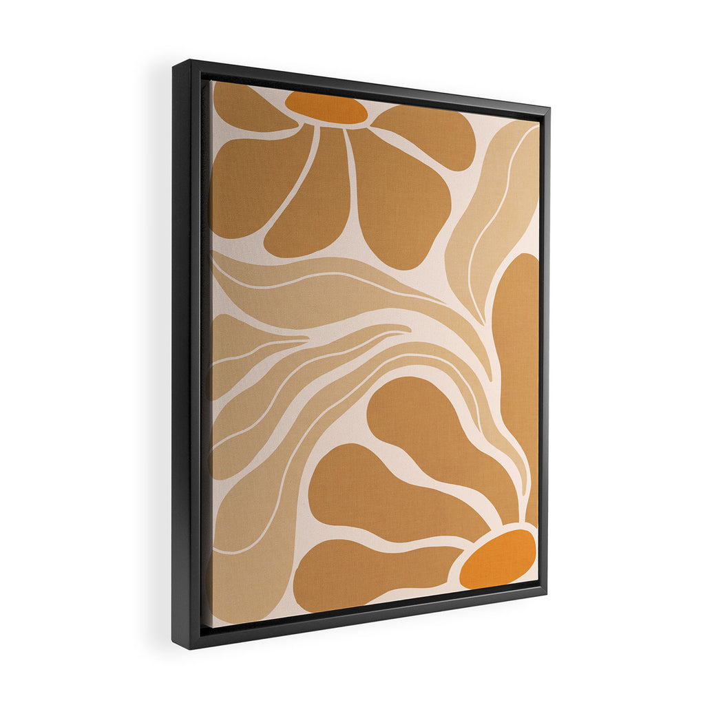 Modern Boho Art Nouveau Floral 2.3 Neutral Sand Framed Canvas Print Gallery Image 2