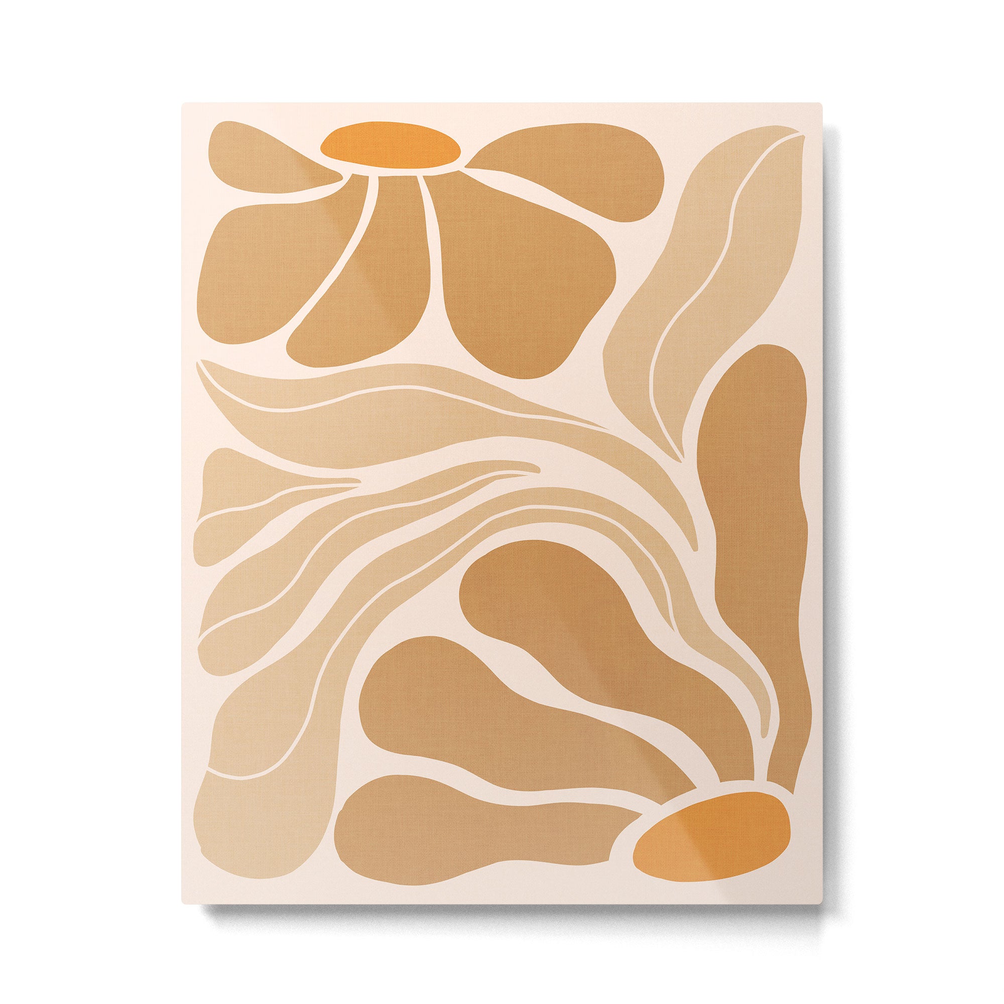 Modern Boho Art Nouveau Floral 2.3 Neutral Sand Metal Print Gallery Image 4