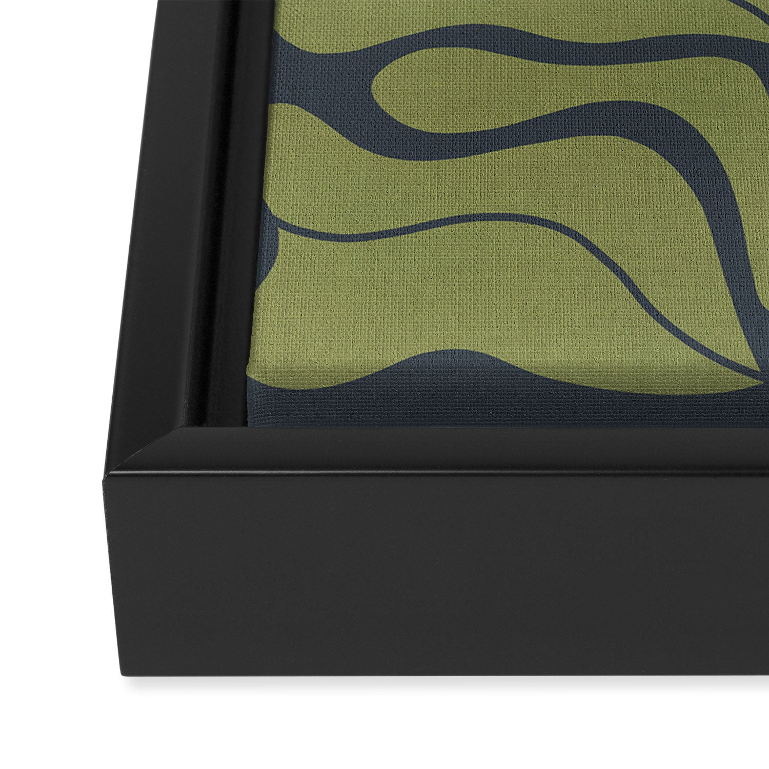 Modern Boho Art Nouveau Floral 3.1 ochre green grey Framed Canvas Print Gallery Image 3