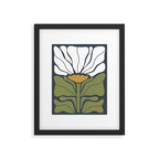 Modern Boho Art Nouveau Floral 3.1 ochre green grey Framed Art Print Gallery Image 4