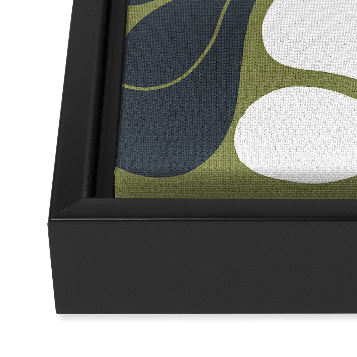 Modern Boho Art Nouveau Floral 3.3 ochre green grey Framed Canvas Print Gallery Image 3