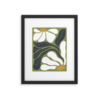 Modern Boho Art Nouveau Floral 3.3 ochre green grey Framed Art Print Gallery Image 4