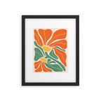 Modern Boho Art Nouveau Floral 1.2 Duo Orange and Green Framed Art Print Gallery Image 4